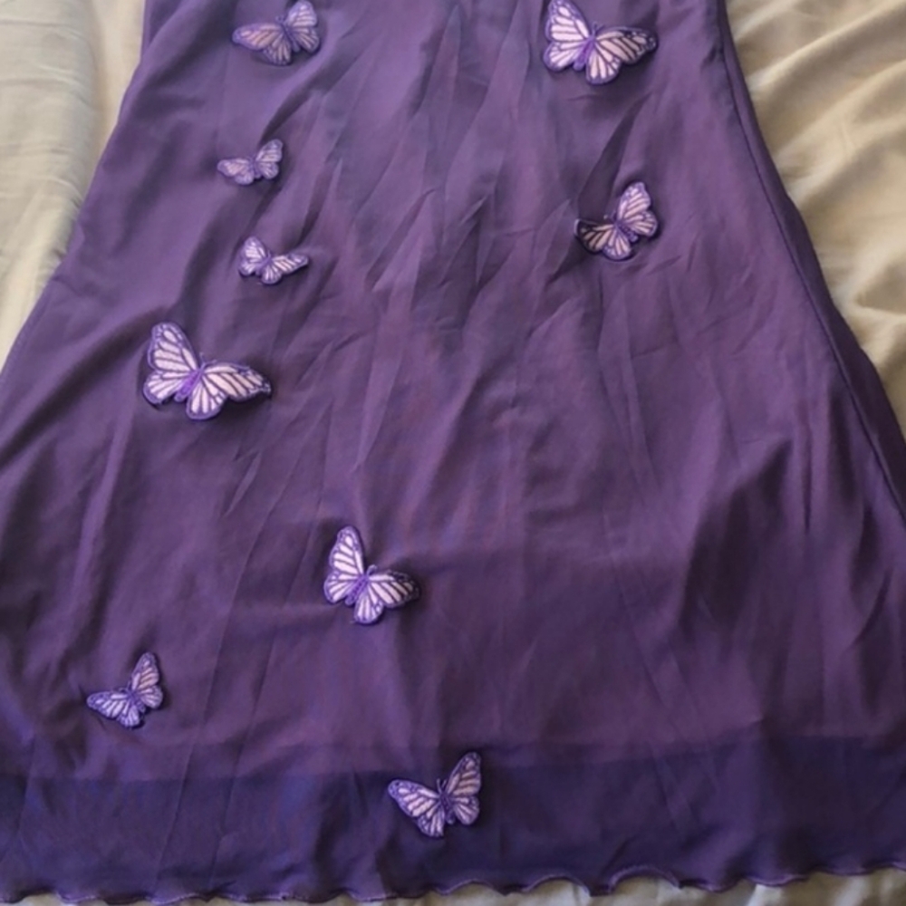 🦋 Dolls Kill × Horoscopez Purple 3D Butterfly Applique Dress (L)🦋 EUC! Worn 1× - Picture 9 of 10